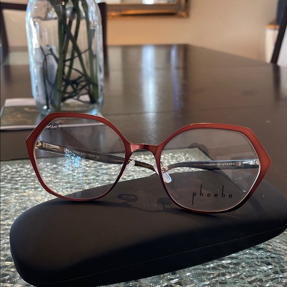 Phoebe Couture Accessories - Phoebe matt brown/rust Hexagonal Glasses